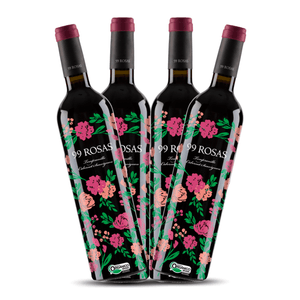 Kit de Vinhos Tintos 99 rosas c/4 garrafas 750ml