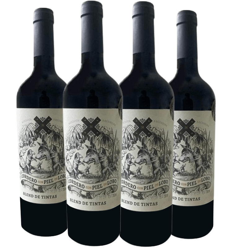 Kit-de-Vinhos-Argentinos-Tintos-Cordero-Con-Piel-de-Lobo-Blend-de-Tintas-com-4-garrafas-750ml