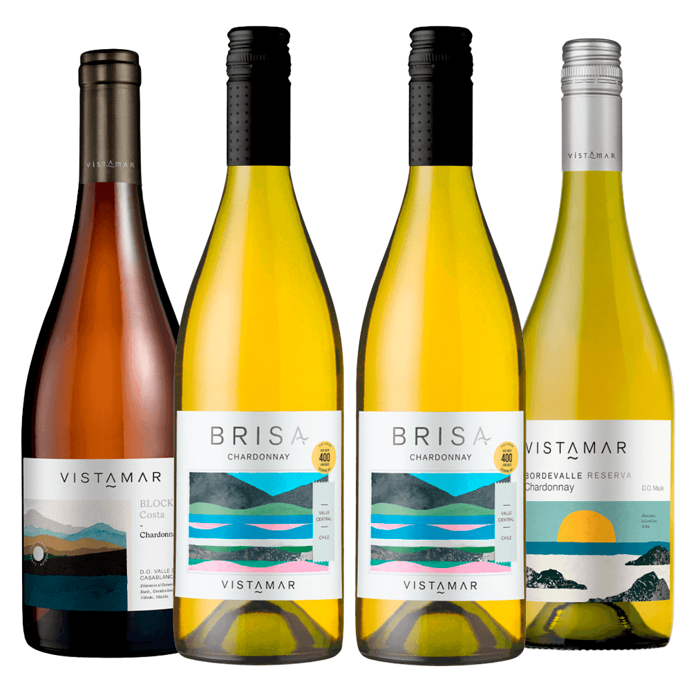 Vinho Vistamar Branco Seco Chile Chardonnay 750ml - 4 Unidades