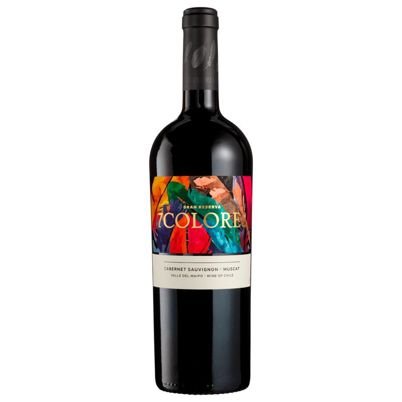 Vinho 7 Colores Tinto Seco Chile Gran Reserva Cabernet Sauvignon, Moscato 750ml