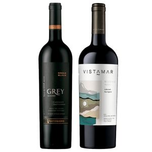 Kit 2 Vinhos Chilenos Ventisquero Grey/ Vistamar Block Cabernet Sauvignon