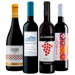 Kit 4 Vinhos Portugueses Quinta de Bons Ventos, Esporão Alandra, Jardim da Estrela e Loris