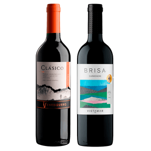 Kit 2 Vinhos Chilenos Ventisquero Clásico/ Vistamar Brisa Carménère