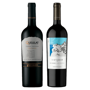 Kit 2 Vinhos Chilenos Gran Reserva Ventisquero Queulat/ Vistamar EJE Cabernet Sauvignon