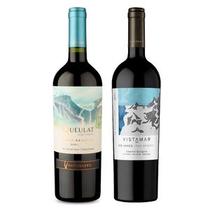 Kit 2 Vinhos Chilenos Gran Reserva Ventisquero Queulat Syrah/ Vistamar EJE Red Blend