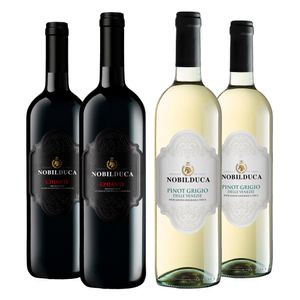 Kit 4 Vinhos Italianos Nobilduca Chianti e Pinot Grigio