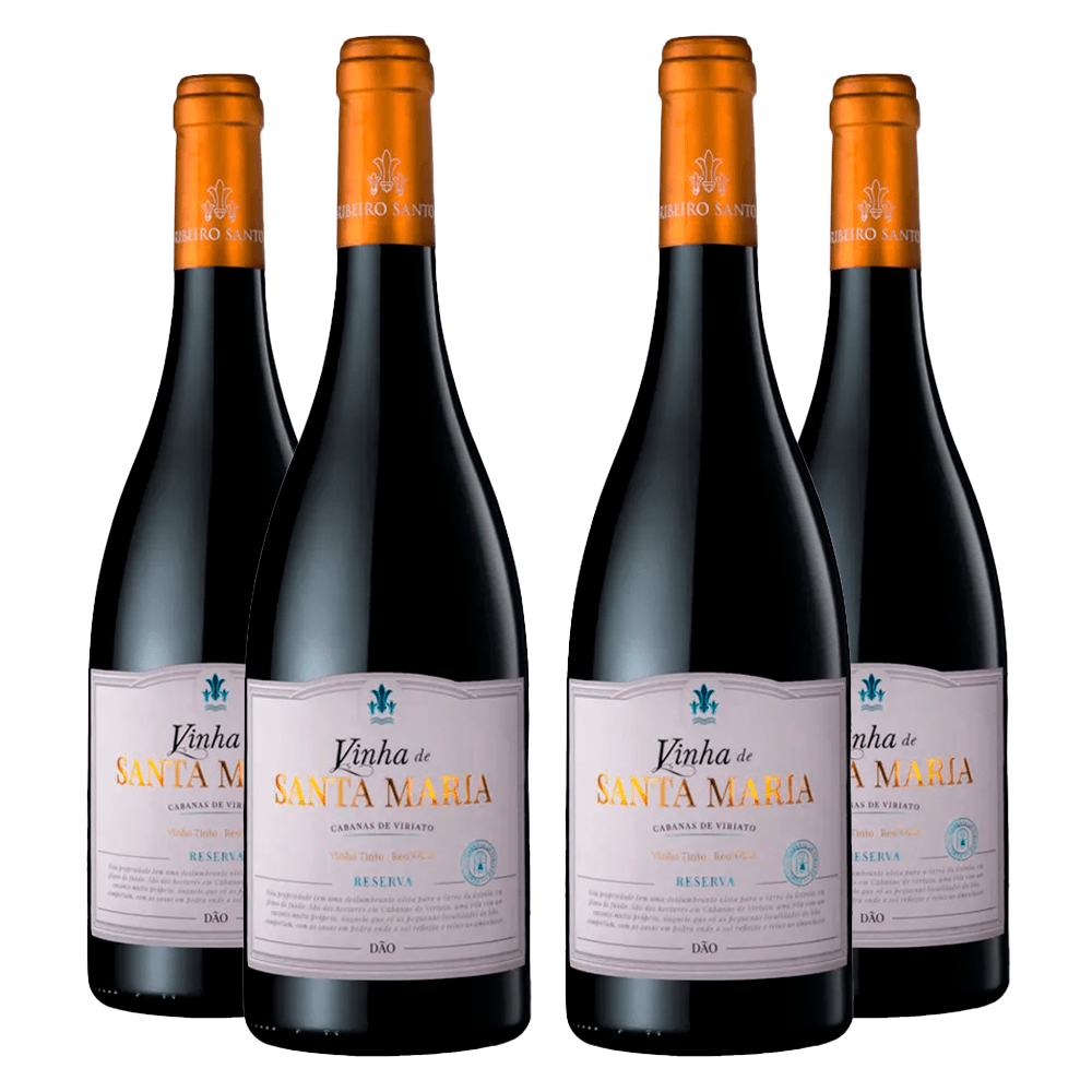 Vinho Santa Maria Tinto Seco Portugal Reserva Alfrocheiro, Tinta Roriz, Touriga Nacional 750ml - 4 Unidades